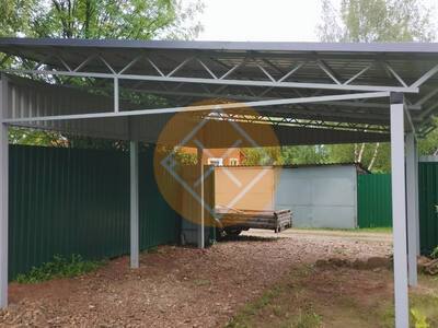Навес из профлиста с односкатной крышей